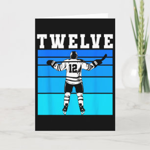 Hockey-Junge 12. Geburtstag Zwölf Eishockey-Geburt Karte