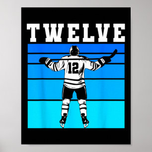 Hockey-Junge 12. Geburtstag Zwölf Eishockey-Geburt Poster
