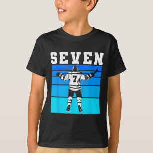 Hockey-Junge 7. Geburtstag Sieben Eishockey-Geburt T-Shirt