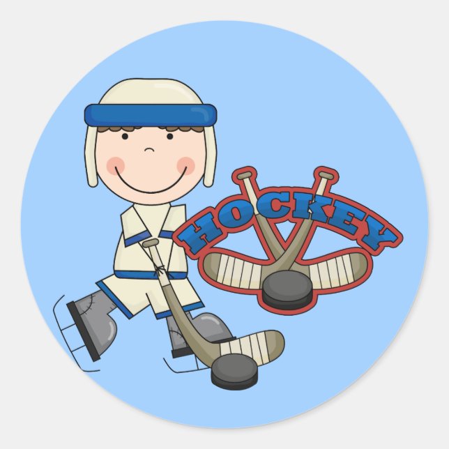 HOCKEY - Junge Hemden und Geschenke Runder Aufkleber (Vorderseite)