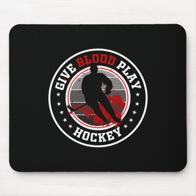 Hockey-Jungen-Kram oder Blut geben, Eishockey spie Mousepad (Vorne)