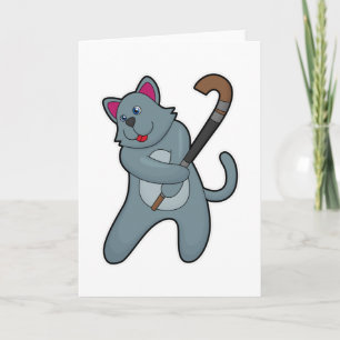 Hockey-Katze mit Hockeystick Karte