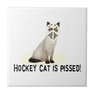 Hockey-Katze Pissed Fliese