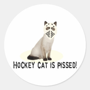 Hockey-Katze Pissed Runder Aufkleber