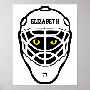 Hockey-Katzenaugen-Sturzhelm-Plakat Poster