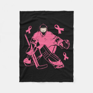 Hockey Keeper Pink Ribbon Brustkrebs-Bewusstsein Fleecedecke