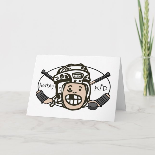 Hockey-Kind Feiertagskarte (Vorderseite)