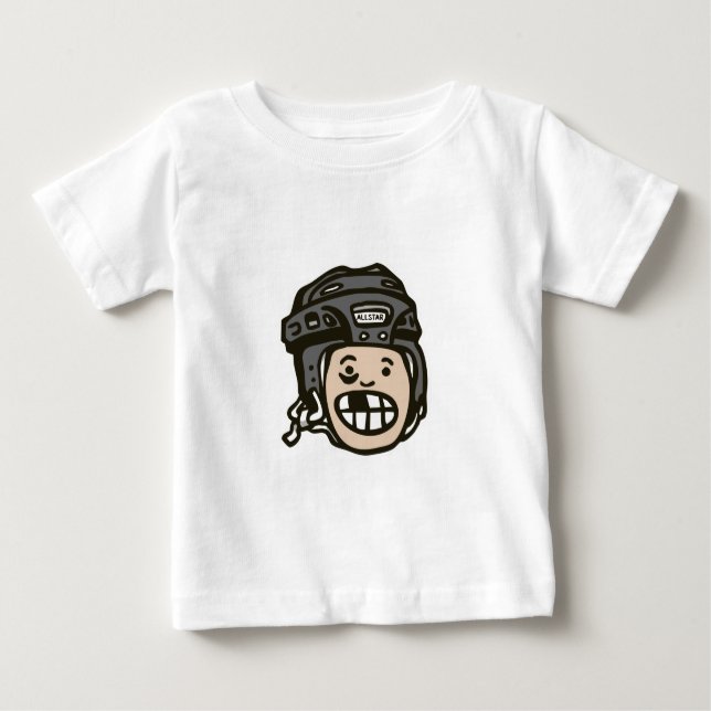 Hockey-Kinderschwarzes Baby T-shirt (Vorderseite)