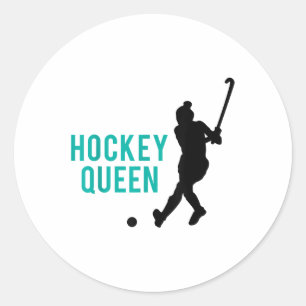 Hockey-Königin Feldhockey Landhockey-Spielerin _4 Runder Aufkleber