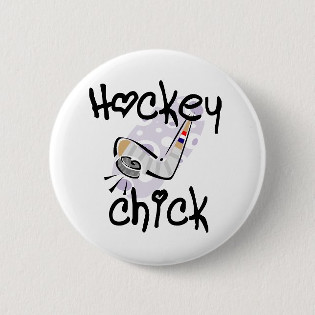 Hockey-Küken-T - Shirts und Geschenke Button (Vorderseite)