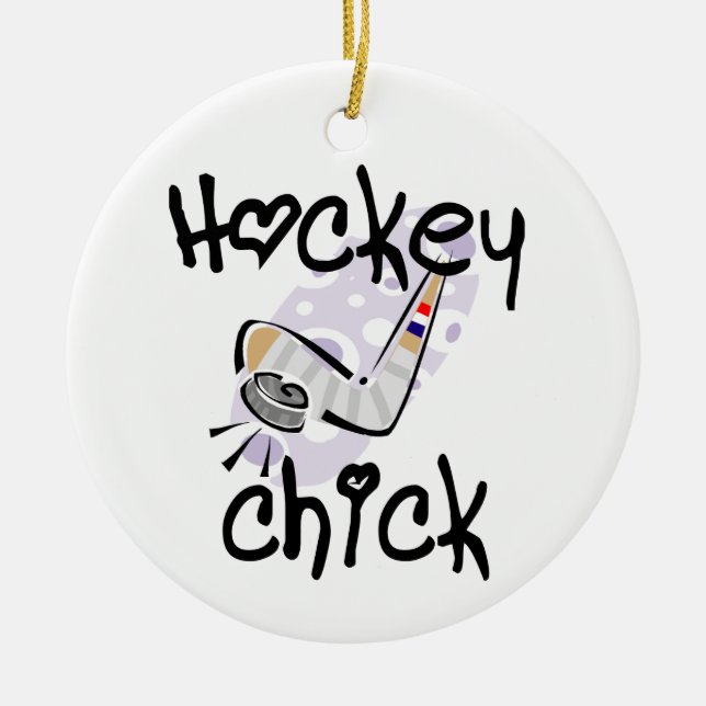 Hockey-Küken-T - Shirts und Geschenke Keramikornament (Vorne)