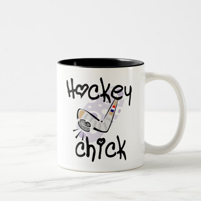 Hockey-Küken-T - Shirts und Geschenke Zweifarbige Tasse (Rechts)