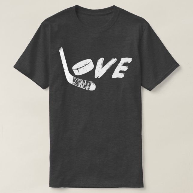 Hockey-Liebe Eishockey-Spieler T-Shirt (Design vorne)