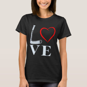 Hockey-Liebe-Herz-Grafik für Eishockey-Fans T-Shirt
