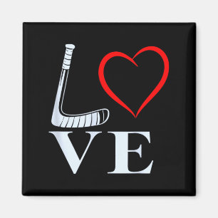 Hockey-Liebe-Herz-Grafik für Eishockeyfans Magnet