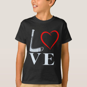Hockey-Liebe-Herz-Grafik für Eishockeyfans T-Shirt
