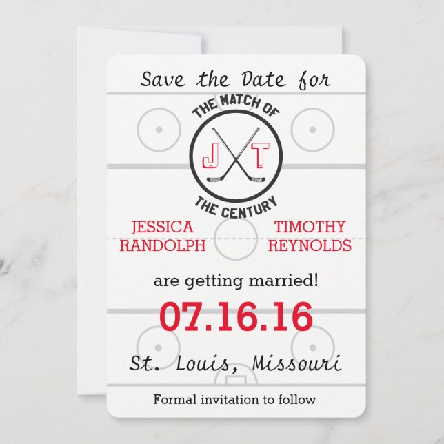 Hockey-Liebe Save the Date (Vorderseite)