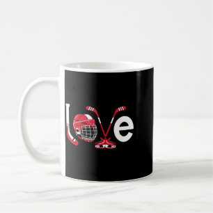 Hockey Liebe Valentinstag Eislauf Schläger Herz Kaffeetasse