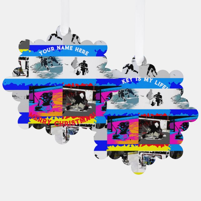 Hockey Life - Eishockey-Spieler Ornament Karte
