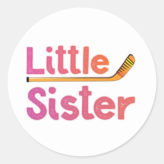 Hockey Little Sister Runder Aufkleber (Vorderseite)