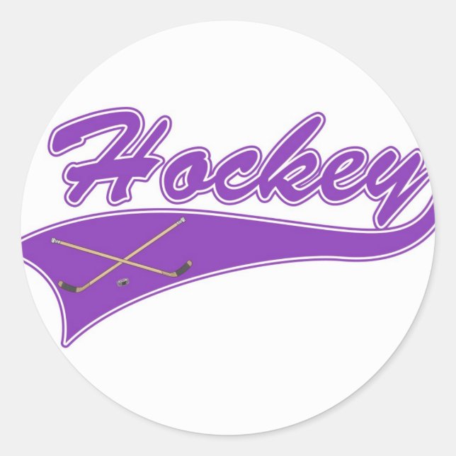 Hockey-Logo Runder Aufkleber (Vorderseite)