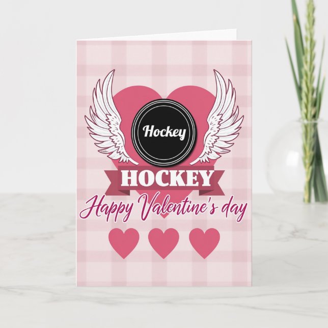 Hockey Love Valentines Day Card Karte (Vorderseite)