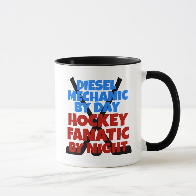 Hockey Lover Diesel Mechanic Tasse (Rechts)