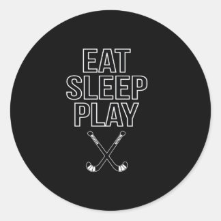 Hockey Lover | Hockey essen, schlafen und spielen Runder Aufkleber