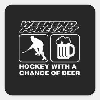 Hockey Lover | Hockey mit Bier-Chance Quadratischer Aufkleber