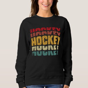 Hockey Lustiges Hockey Frisbee Liebhaber Retro Vin Sweatshirt