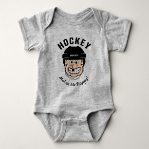 Hockey macht mich glücklich zum Funny Hockey Playe Baby Strampler
