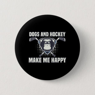 Hockey macht mich so glücklich Coach Geschenke Pla Button