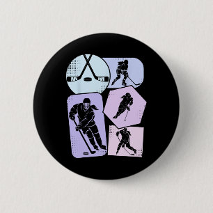 Hockey Mädchen Eishockey Kinder Jugend  Button