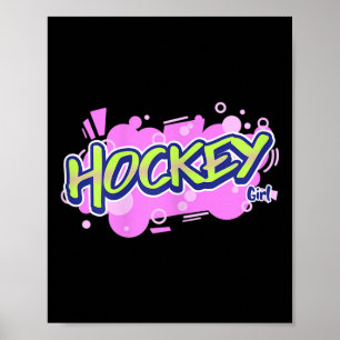 Hockey Mädchen Feldhockey Hallenhockey Poster