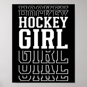 Hockey-Mädchen Lustiger geschichteter Text Tochter Poster