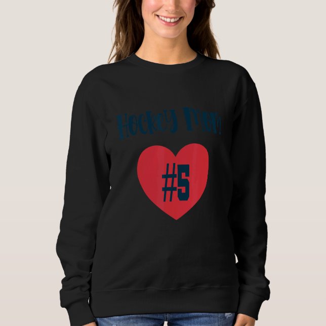 Hockey-Mama 5 Herz Sweatshirt (Vorderseite)