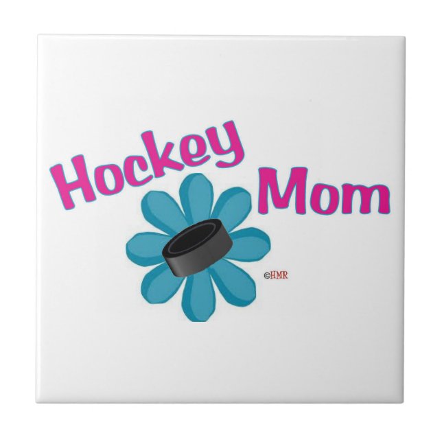 Hockey-Mama-Blumen-Kobold-Fliese Fliese (Vorderseite)