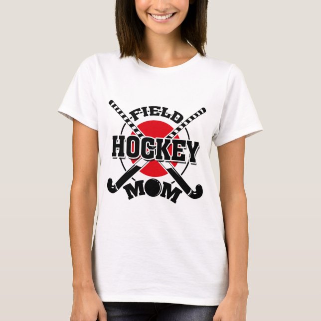 Hockey Mama Crossed Hockey Sticks Hockey Ball T-Shirt (Vorderseite)