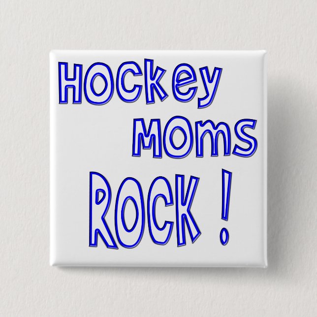 Hockey-Mama-Felsen! (Blau) Button (Vorderseite)