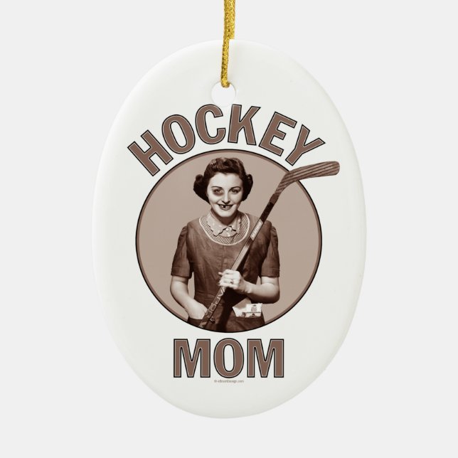 Hockey-Mama Keramik Ornament (Vorne)