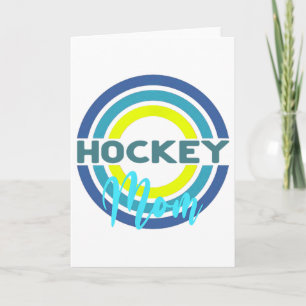 Hockey-Mama mit modernen Hockey-Kreisen Karte