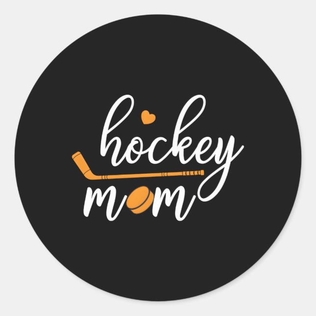 Hockey-Mama Mutter Mama Runder Aufkleber (Vorderseite)