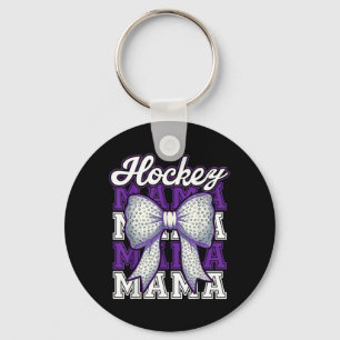 Hockey-Mama Mutti Ball Bow Stolz Sport Mutter Sohn Schlüsselanhänger