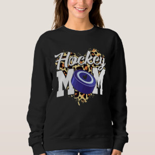Hockey Mama Niedlich Leopard Herzmüttertag Sweatshirt