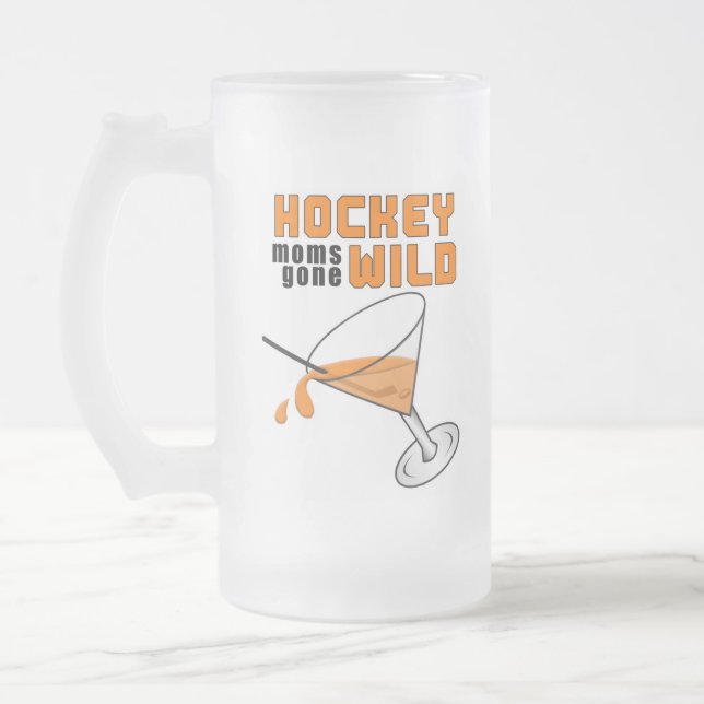 Hockey-Mama-Party-Tasse Mattglas Bierglas (Links)