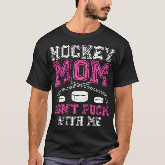 Hockey-Mama peitsche nicht mit mir auf den sonnige T-Shirt (Vorderseite)
