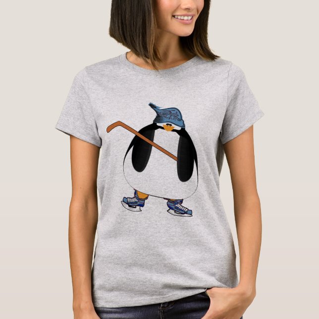 Hockey Mama Penguin T-Shirt (Vorderseite)