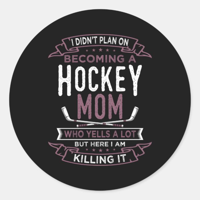 Hockey Mama Player Sports Mother Day Runder Aufkleber (Vorderseite)