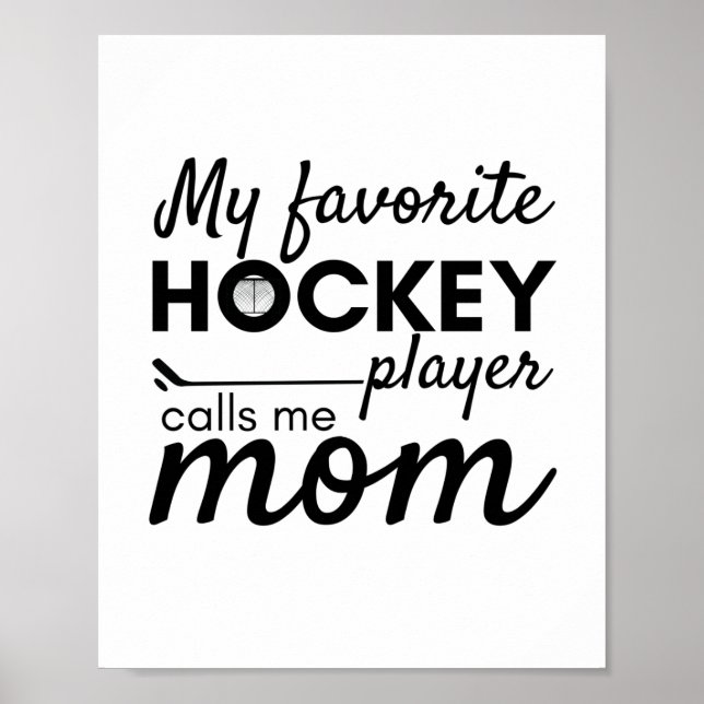 Hockey Mama Poster Lieblingsspieler Weiß (Vorne)