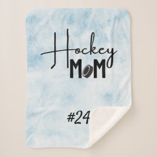 Hockey Mama Zahnraddecke Kalligrafie blaues Eis Sherpadecke